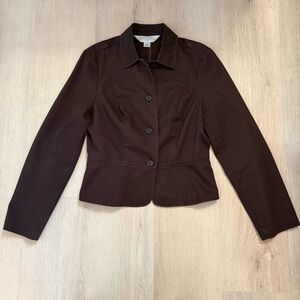 Petite Brown Women's Cotton Blazer